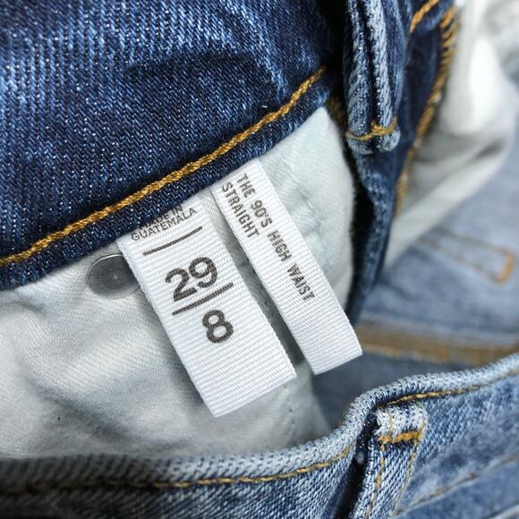 LOFT 90s High Waist Straight Leg Crop Denim Jeans Size 29 - Picture 5 of 9